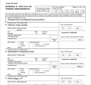 July 2014 Rpt to FEC showing donation to Mississippi Conservatives